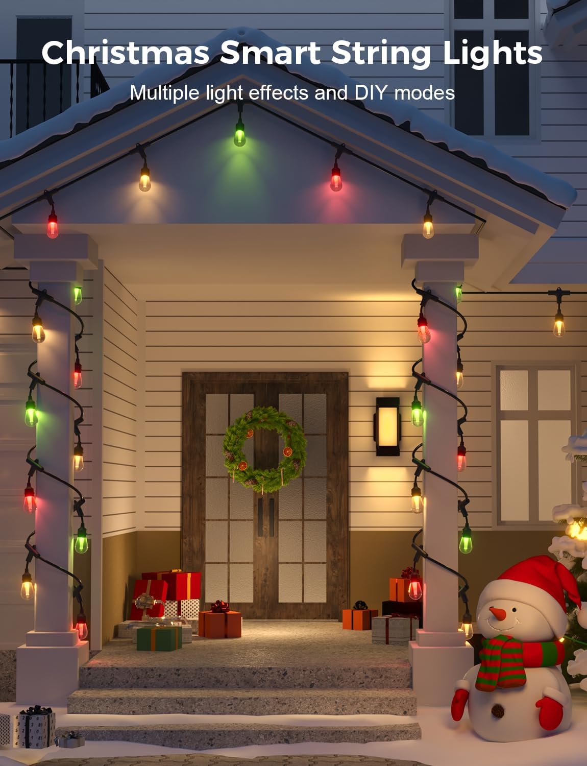 Outdoor String Lights Smart, 49Ft RGBCWIC Patio Lights Waterproof, App Control, Compatible with Alexa, Color Changing LED String Light for Outside Yard Garden Porch - Image 2