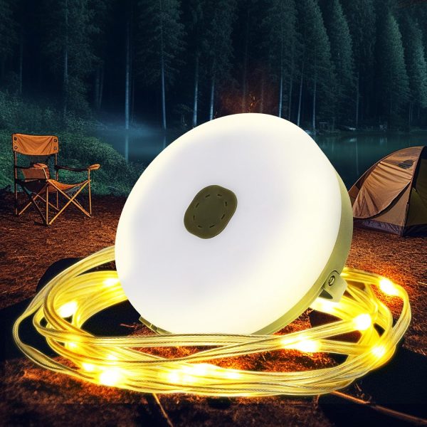 Camping String Light,32.8FT Rechargeable LED Lights with 8 Modes, Waterproof Portable Outdoor Tent Lights for Patio Garden Party Decor, Hanging Lanterns for Canopy Backyard Campground