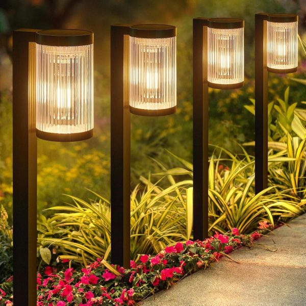 Solar Pathway Lights Outdoor, 6 Pack Upgraded Outdoor Solar Lights for Outside Super Bright Up to 12Hrs,  Waterproof Solar Garden Lights for Yard Landscape Path Walkway Decoration